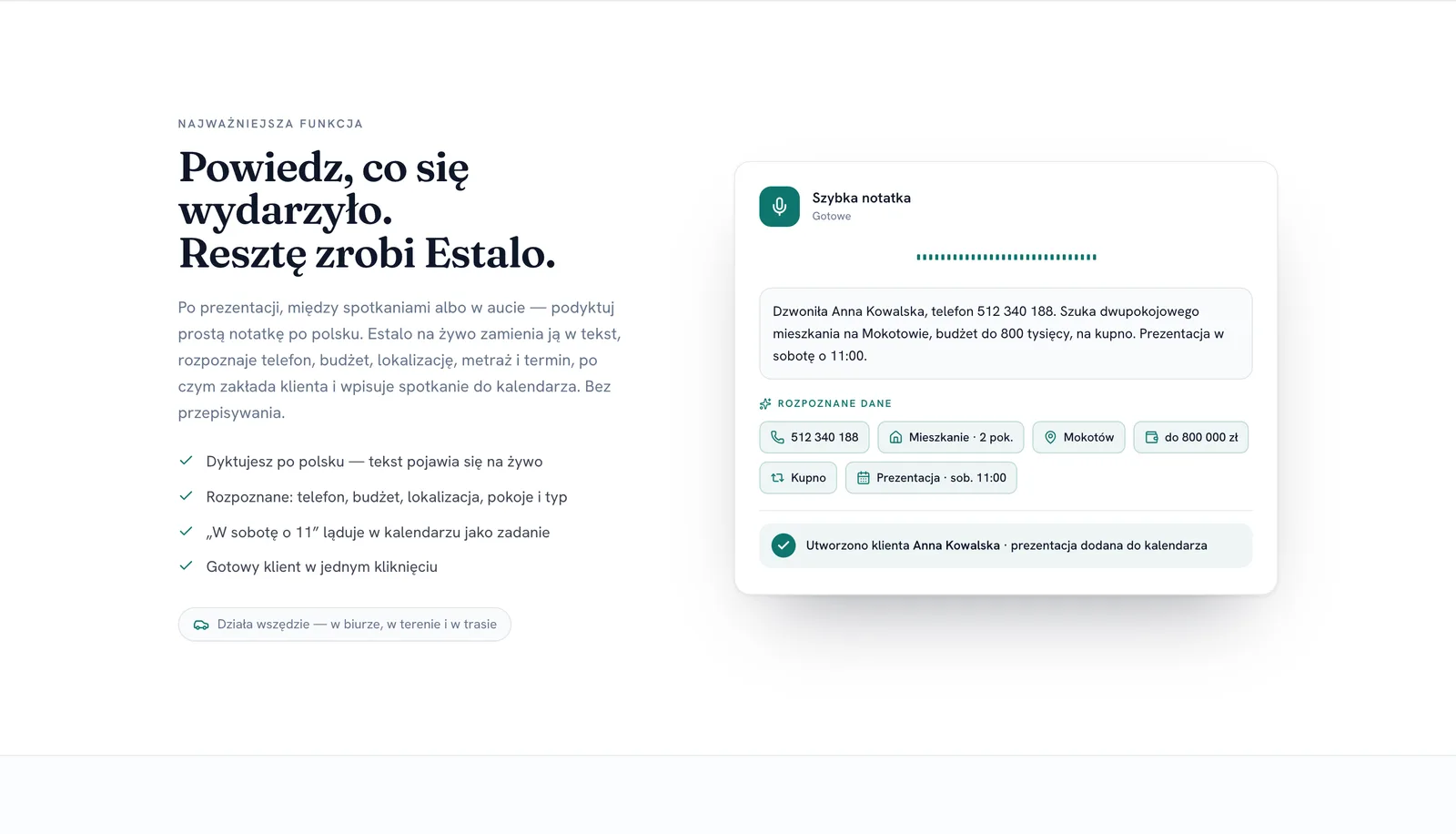 Estalo — zrzut ekranu