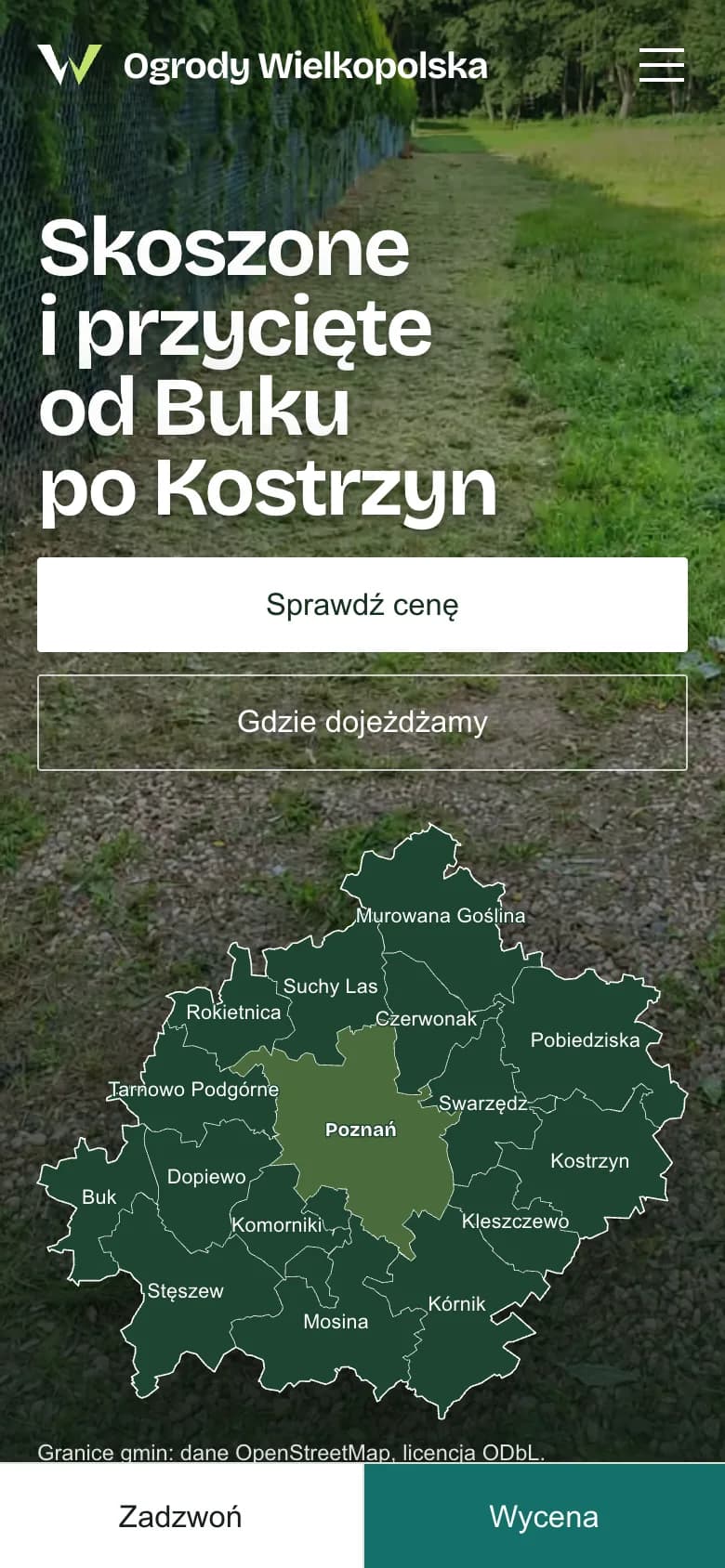 Ogrody Wielkopolska - widok mobilny